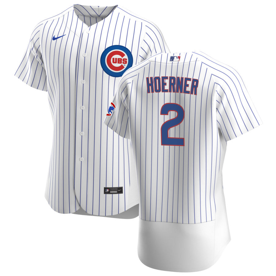 Chicago Cubs 2 Nico Hoerner Men Nike White Home 2020 Authentic Player Jersey